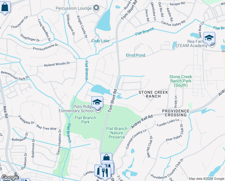 map of restaurants, bars, coffee shops, grocery stores, and more near 8332 Ruby Valley Road in Charlotte