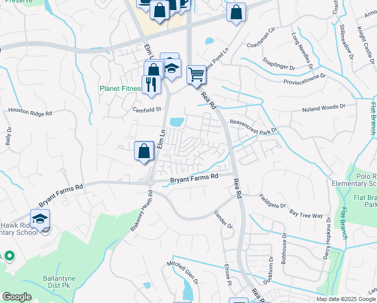 map of restaurants, bars, coffee shops, grocery stores, and more near in Charlotte