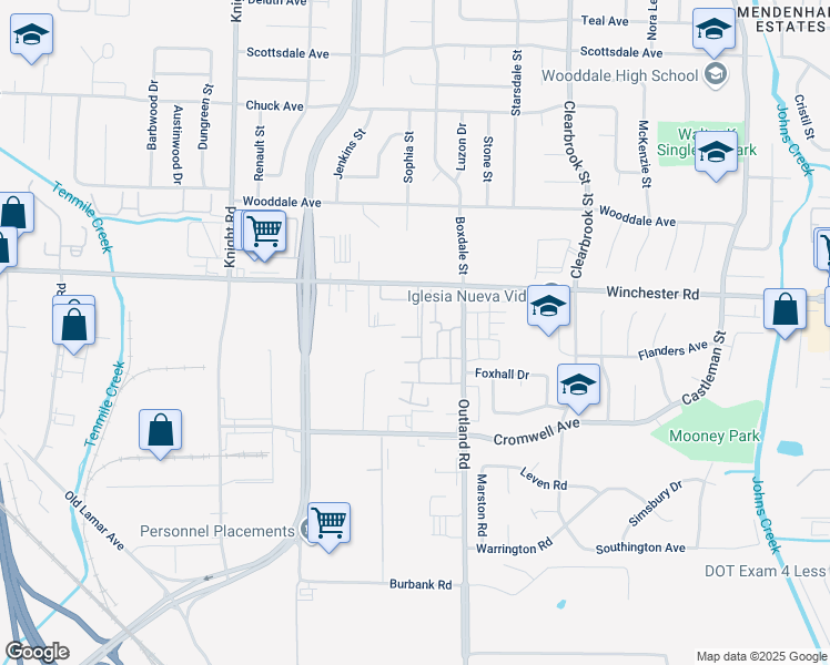 map of restaurants, bars, coffee shops, grocery stores, and more near 4783 Townhouse Way in Memphis