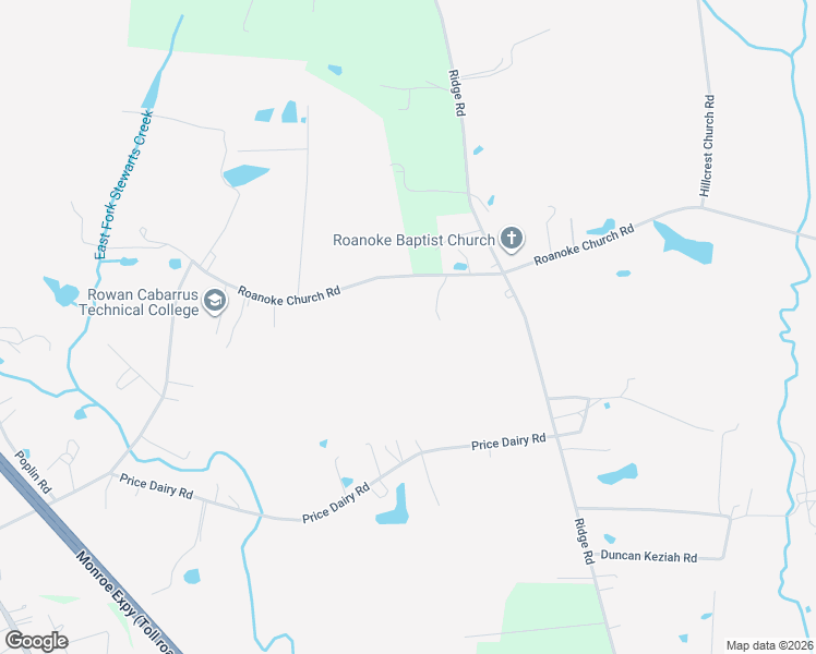 map of restaurants, bars, coffee shops, grocery stores, and more near 805 Roanoke Church Road in Monroe