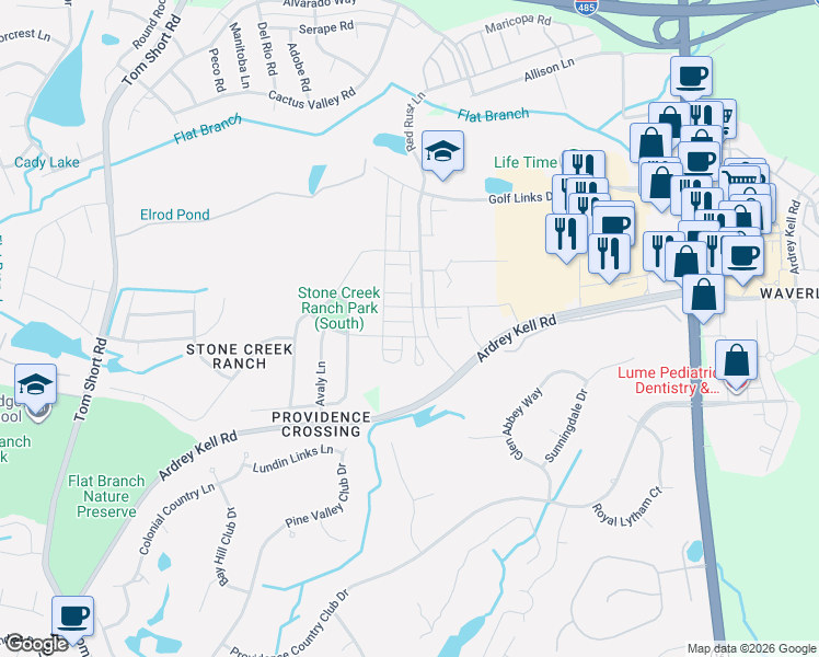 map of restaurants, bars, coffee shops, grocery stores, and more near in Charlotte