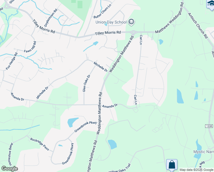 map of restaurants, bars, coffee shops, grocery stores, and more near 4403 Weddington Matthews Road in Matthews