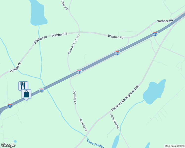 map of restaurants, bars, coffee shops, grocery stores, and more near 302 Oglesby Lane in Cowpens
