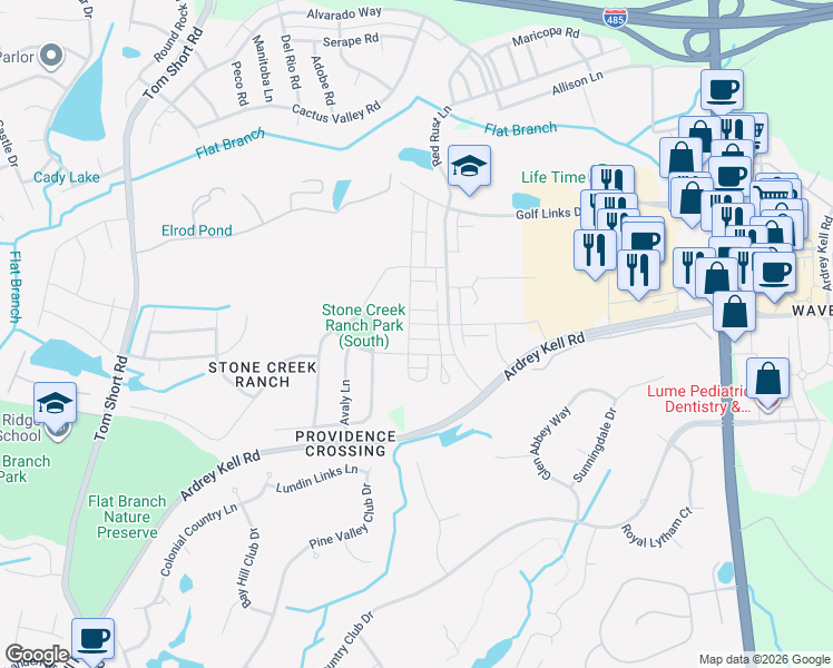 map of restaurants, bars, coffee shops, grocery stores, and more near in Charlotte