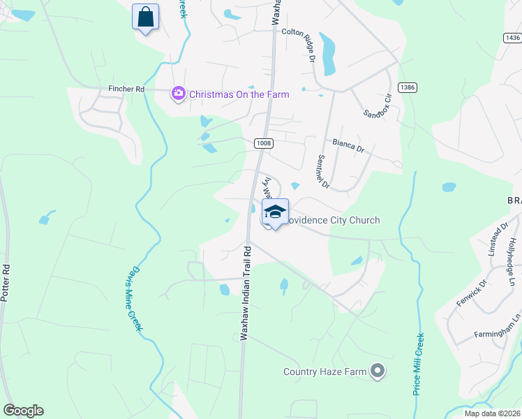 map of restaurants, bars, coffee shops, grocery stores, and more near 2516 Waxhaw Indian Trail Road in Indian Trail