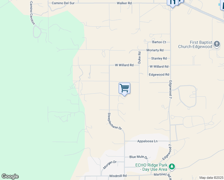 map of restaurants, bars, coffee shops, grocery stores, and more near 3 Palomino Court in Edgewood