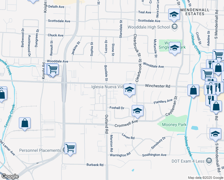 map of restaurants, bars, coffee shops, grocery stores, and more near 4874 Chesterwood Court in Memphis