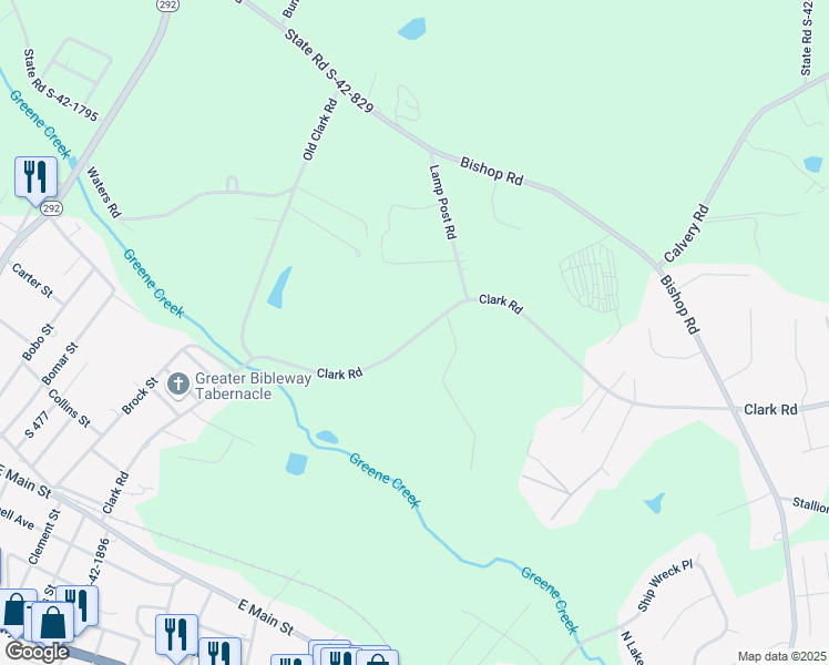 map of restaurants, bars, coffee shops, grocery stores, and more near 791 Clark Road in Inman