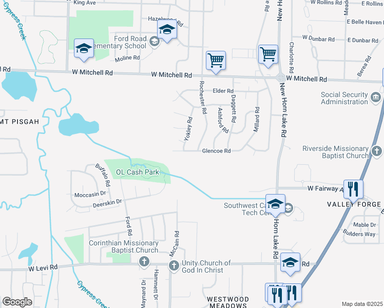 map of restaurants, bars, coffee shops, grocery stores, and more near 371 Glencoe Road in Memphis