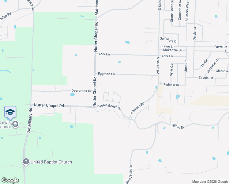 map of restaurants, bars, coffee shops, grocery stores, and more near Pebble Beach Road in Conway