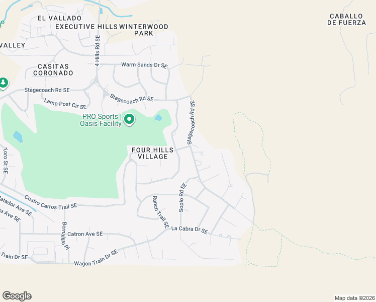 map of restaurants, bars, coffee shops, grocery stores, and more near 1404 Sagebrush Trail Southeast in Albuquerque