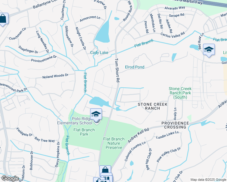 map of restaurants, bars, coffee shops, grocery stores, and more near 11519 Blue Grove Road in Charlotte