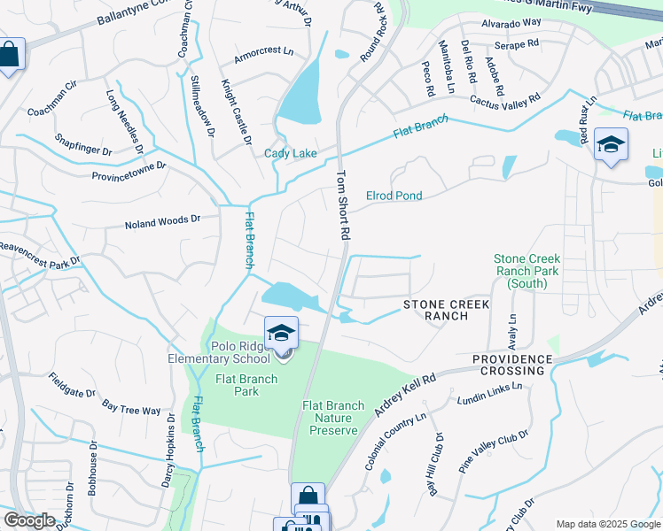 map of restaurants, bars, coffee shops, grocery stores, and more near 11519 Blue Grove Road in Charlotte