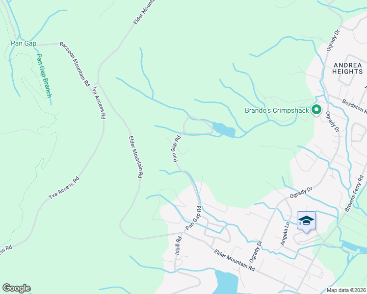 map of restaurants, bars, coffee shops, grocery stores, and more near 757 Pan Gap Road in Chattanooga