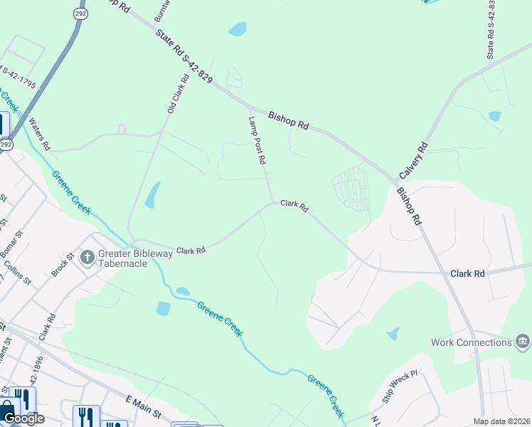 map of restaurants, bars, coffee shops, grocery stores, and more near 804 Clark Road in Inman