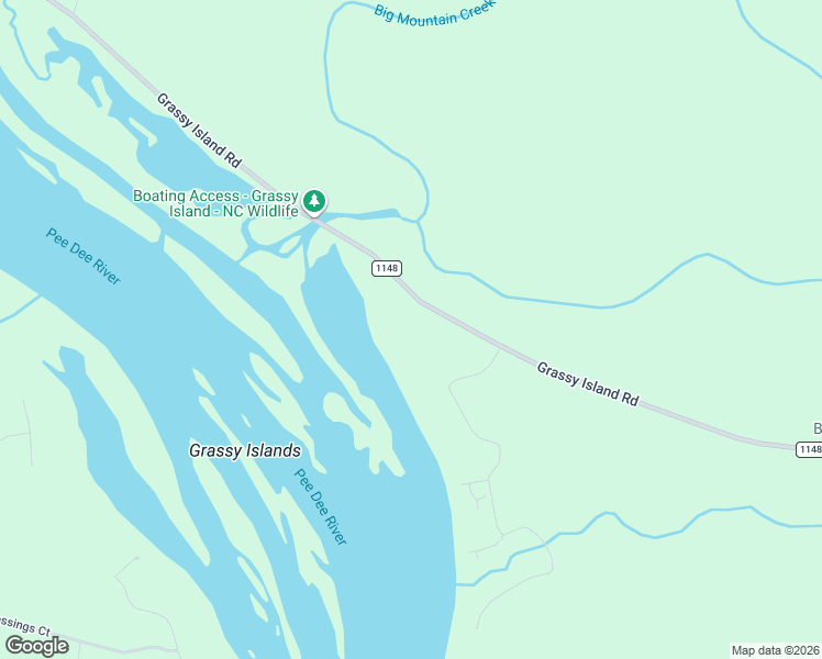 map of restaurants, bars, coffee shops, grocery stores, and more near 2063 Grassy Island Road in Ellerbe