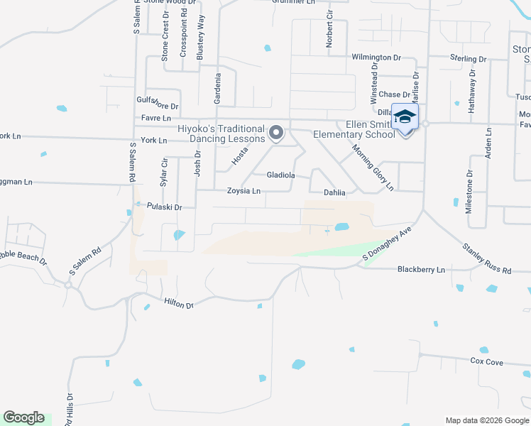 map of restaurants, bars, coffee shops, grocery stores, and more near 2555 Lilac Drive in Conway