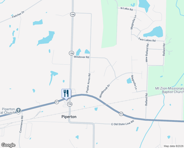 map of restaurants, bars, coffee shops, grocery stores, and more near 150 Poplar Acres Road in Collierville