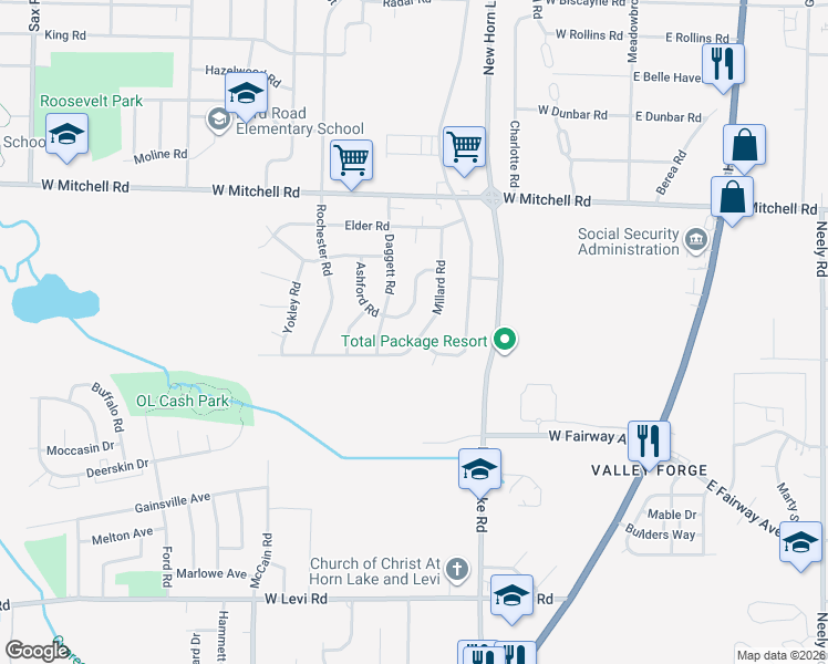 map of restaurants, bars, coffee shops, grocery stores, and more near 3538 Brantley Road in Memphis