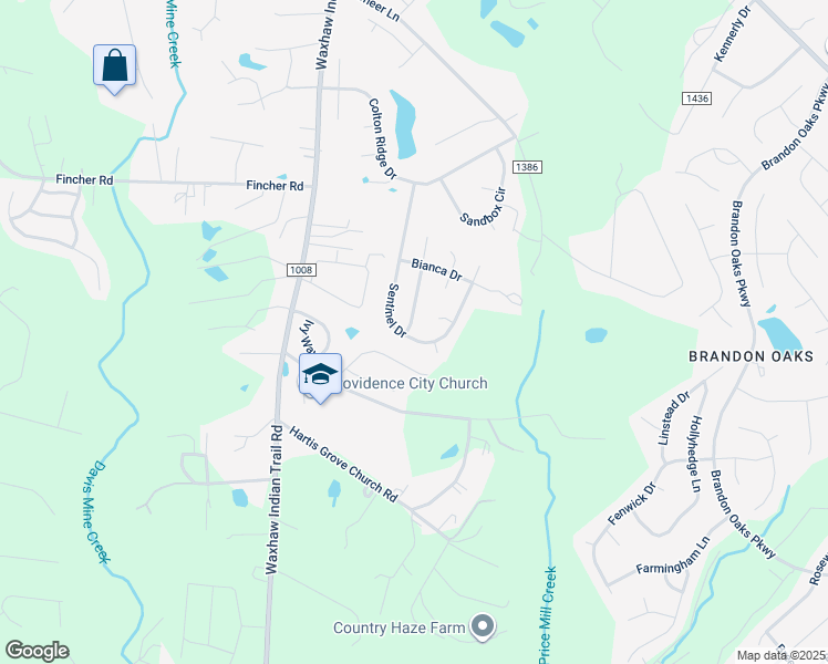 map of restaurants, bars, coffee shops, grocery stores, and more near 1000 Master Gunner Court in Indian Trail