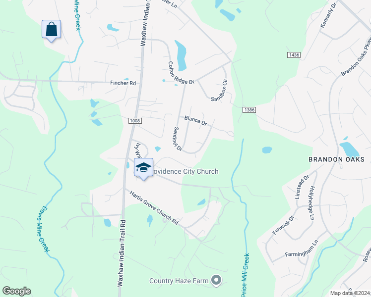map of restaurants, bars, coffee shops, grocery stores, and more near 1000 Master Gunner Court in Indian Trail