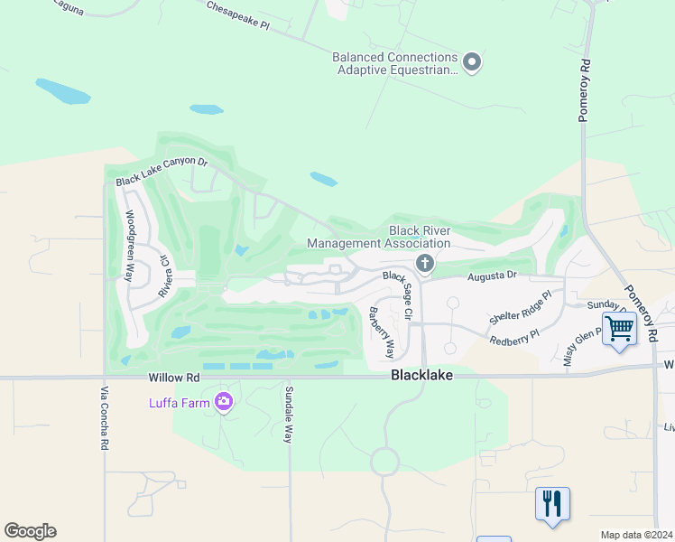 map of restaurants, bars, coffee shops, grocery stores, and more near 1348 Tourney Hill Lane in Nipomo
