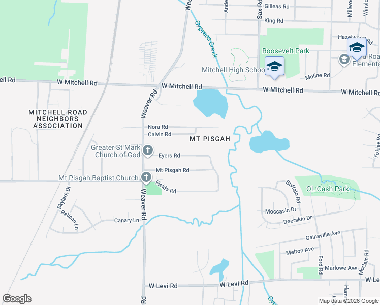 map of restaurants, bars, coffee shops, grocery stores, and more near 864 Eyers Road in Memphis