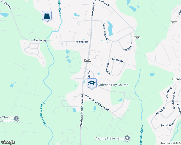 map of restaurants, bars, coffee shops, grocery stores, and more near 2002 Arbor Hills Drive in Union County