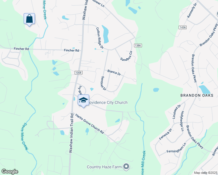 map of restaurants, bars, coffee shops, grocery stores, and more near 1002 Master Gunner Court in Indian Trail