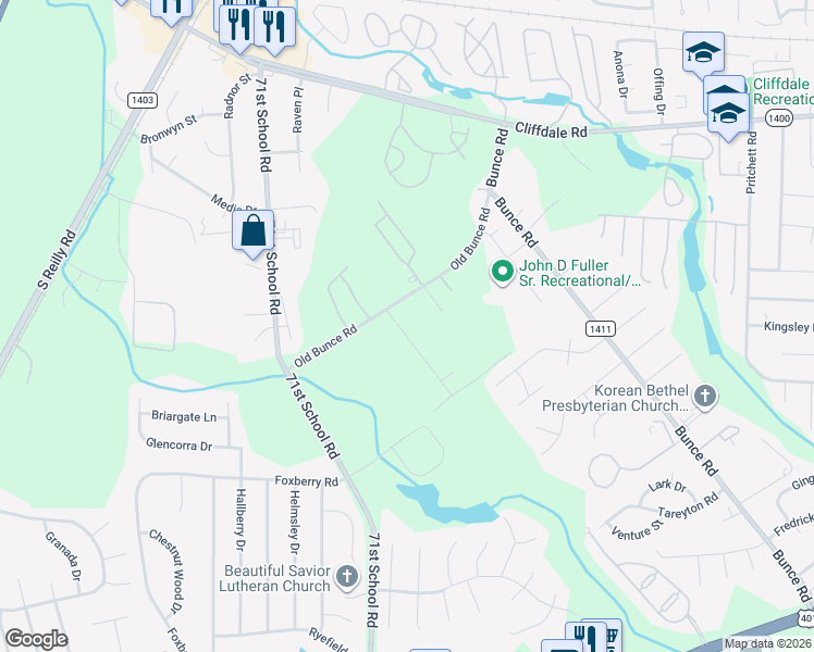 map of restaurants, bars, coffee shops, grocery stores, and more near 3744 Badin Lake Lane in Fayetteville