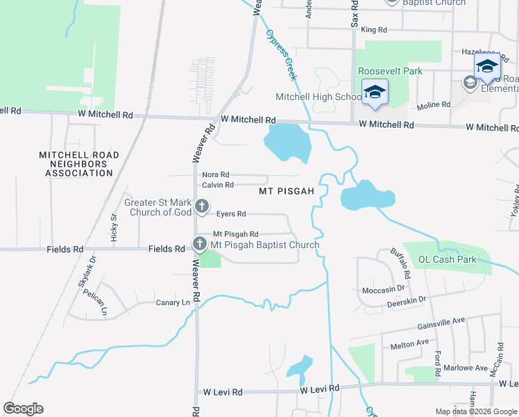 map of restaurants, bars, coffee shops, grocery stores, and more near 864 Eyers Road in Memphis