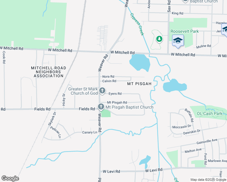 map of restaurants, bars, coffee shops, grocery stores, and more near 920 Eyers Road in Memphis