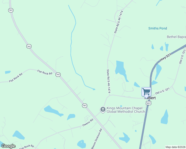 map of restaurants, bars, coffee shops, grocery stores, and more near 2301 State Road S-46-1474 in Clover