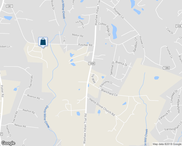 map of restaurants, bars, coffee shops, grocery stores, and more near 2002 Arbor Hills Drive in Union County