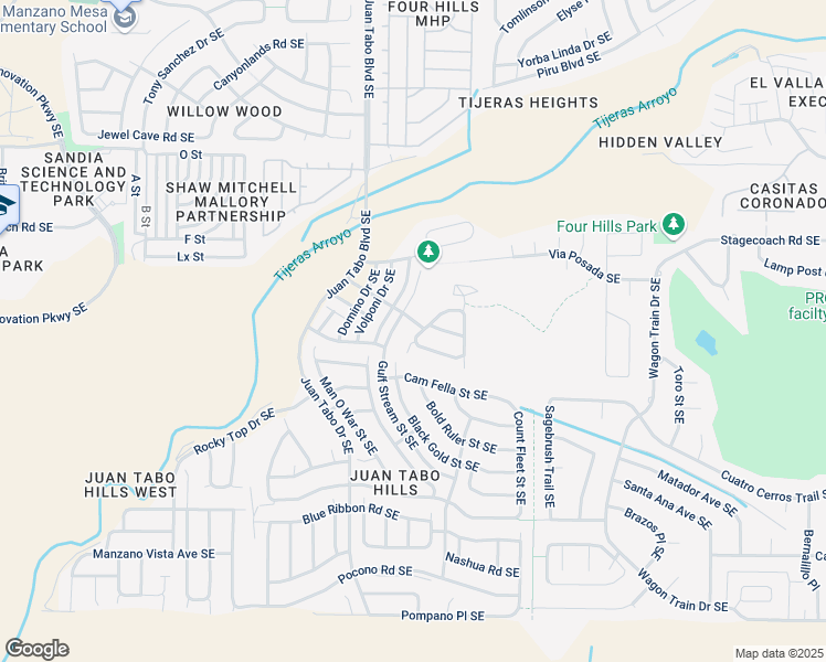 map of restaurants, bars, coffee shops, grocery stores, and more near 1605 Barbaro Drive Southeast in Albuquerque