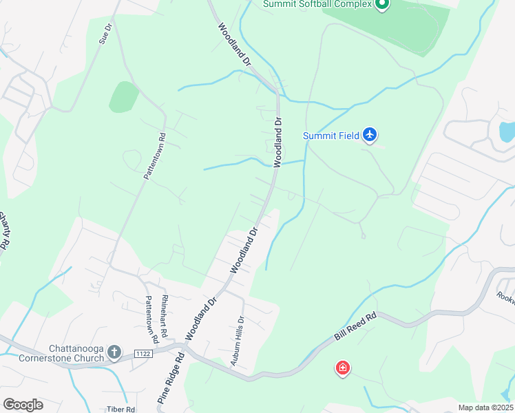 map of restaurants, bars, coffee shops, grocery stores, and more near 4209 Woodland Drive in Ooltewah