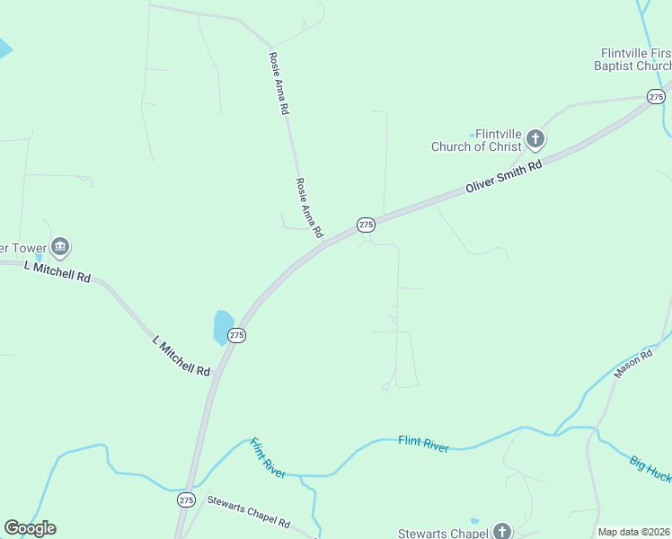 map of restaurants, bars, coffee shops, grocery stores, and more near 168 A Oliver Smith Road in Flintville