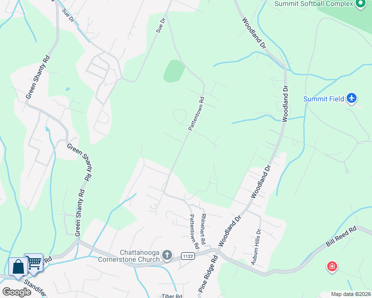 map of restaurants, bars, coffee shops, grocery stores, and more near 4210 Pattentown Road in Ooltewah
