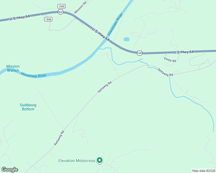 map of restaurants, bars, coffee shops, grocery stores, and more near 1326 Settawig Road in Brasstown