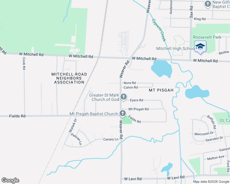 map of restaurants, bars, coffee shops, grocery stores, and more near 1008 Eyers Road in Memphis