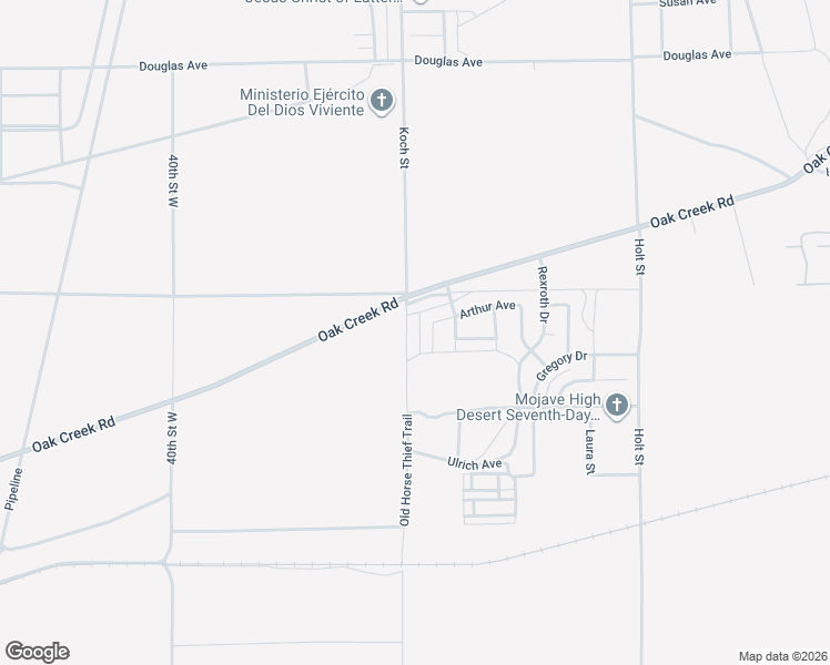 map of restaurants, bars, coffee shops, grocery stores, and more near 15888 Koch Street in Mojave