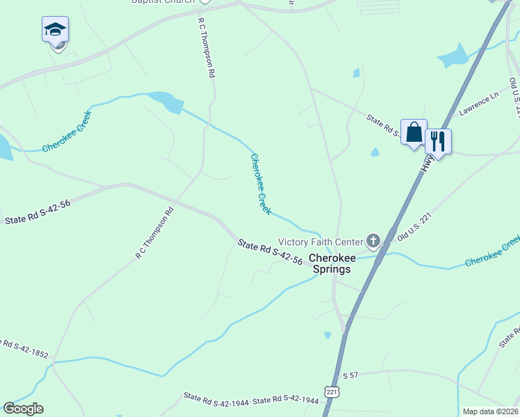 map of restaurants, bars, coffee shops, grocery stores, and more near 4279 Old Furnace Road in Chesnee