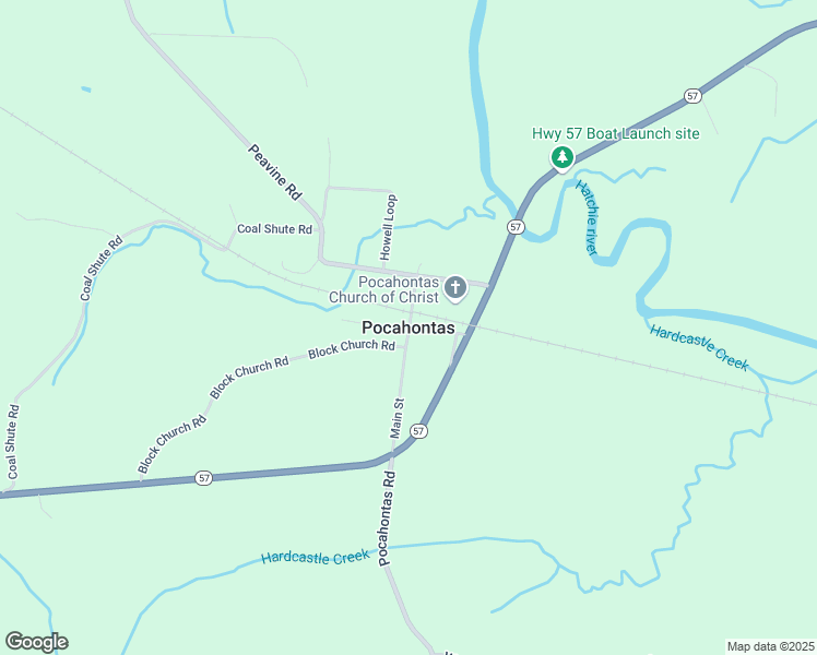 map of restaurants, bars, coffee shops, grocery stores, and more near in Pocahontas