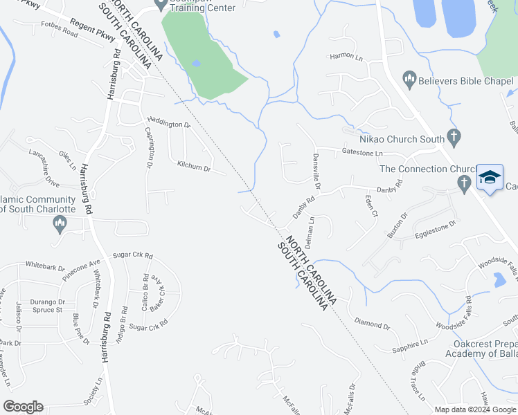 map of restaurants, bars, coffee shops, grocery stores, and more near 13715 Dealtry Lane in Pineville