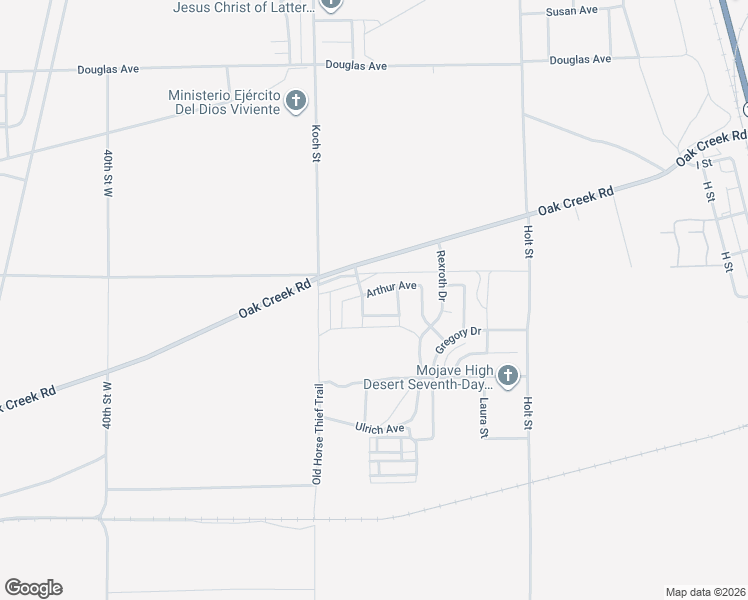 map of restaurants, bars, coffee shops, grocery stores, and more near 3354 Arthur Avenue in Mojave