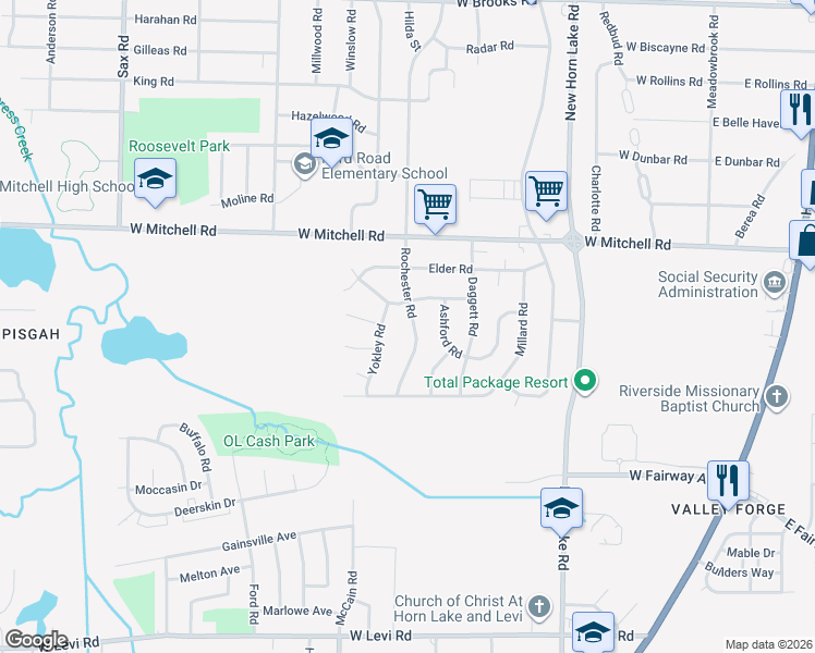 map of restaurants, bars, coffee shops, grocery stores, and more near 327 Carbon Road in Memphis