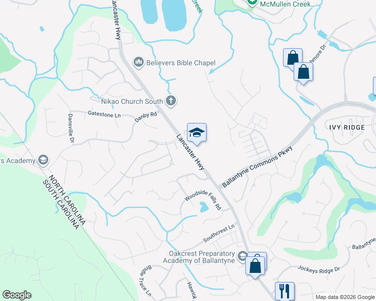 map of restaurants, bars, coffee shops, grocery stores, and more near in Charlotte