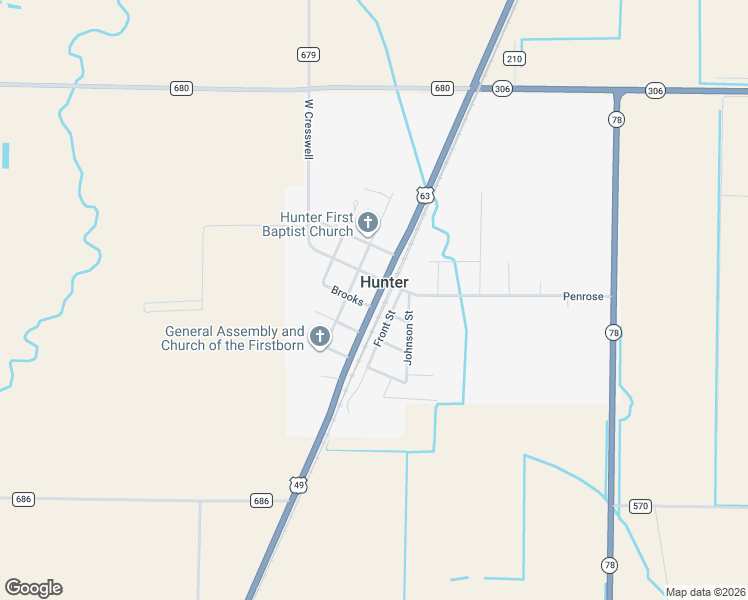 map of restaurants, bars, coffee shops, grocery stores, and more near in Hunter