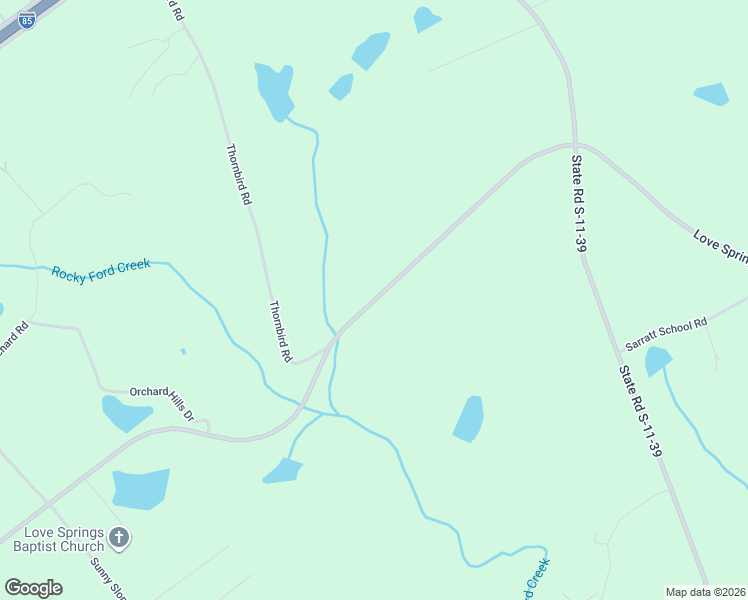 map of restaurants, bars, coffee shops, grocery stores, and more near 1261 Love Springs Road in Cowpens