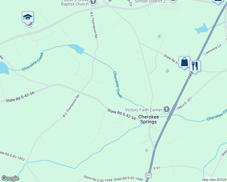 map of restaurants, bars, coffee shops, grocery stores, and more near 4279 Old Furnace Road in Chesnee